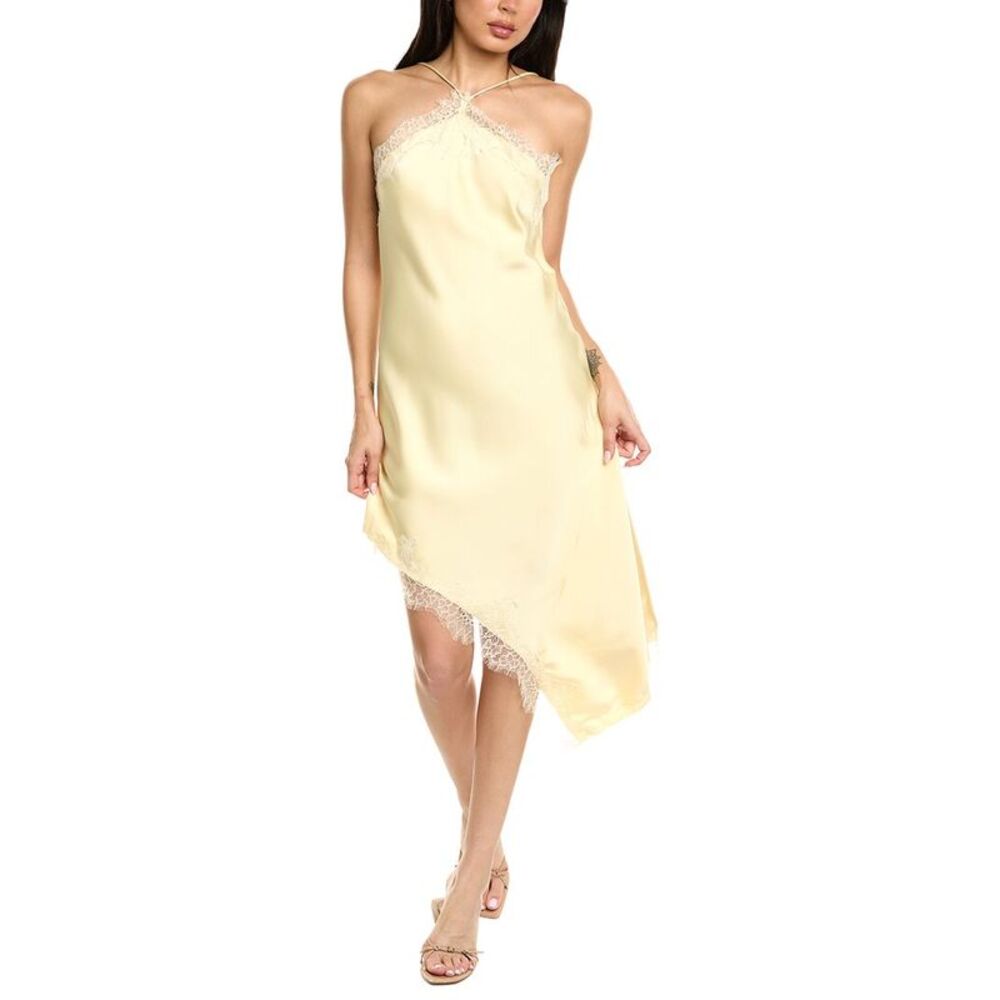 Avantlook Womens Lace Midi Dress, Yellow